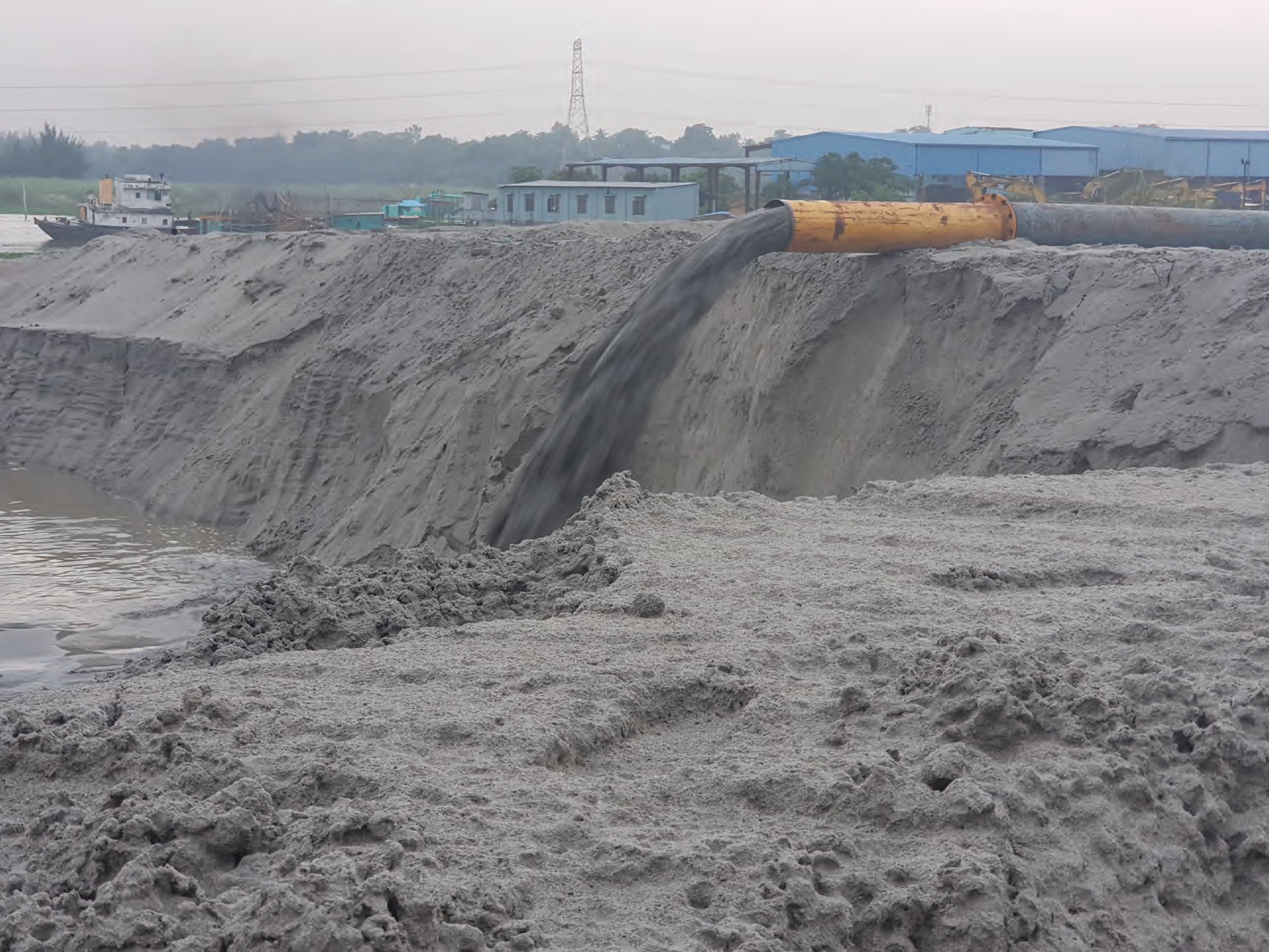 Filling sand.