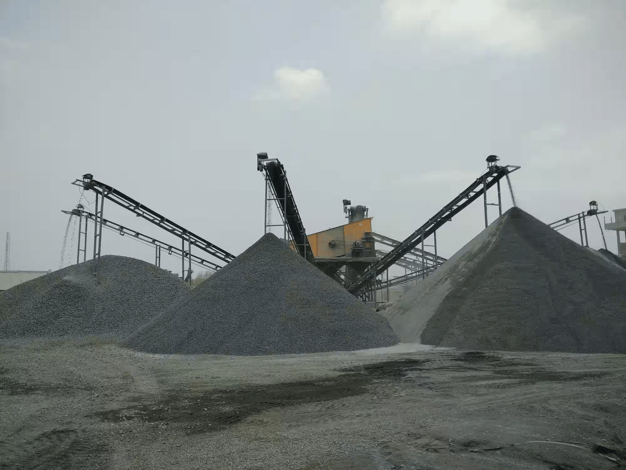 Greentouch Stone Crusher plant with conveyors and stockpiles, Sylhet.
